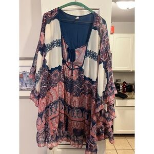 Free people printed dress size small